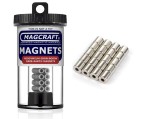 Rare-Earth Cylinder Magnets, 0.25 in. Outside Diameter x 0.1 in. Inside Diameter x 0.25 in. Long, 20-Count - NSN0548