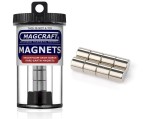 Rare-Earth Rod Magnets, 0.375 in. Diameter x 0.375 in. Long, 8-Count - NSN0567