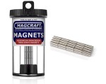 Rare-Earth Rod Magnets, 0.125 in. Diameter x 0.375 in. Long, 40-Count - NSN0577