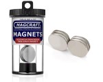 Rare-Earth Disc Magnets, 1 in. Diameter x 0.0625 in. Thick, 6-Count - NSN0749