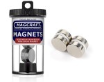 Rare-Earth Disc Magnets, 0.75 in. Diameter x 0.25 in. Thick, 4-Count - NSN0582