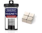 Rare-Earth Cube Magnets, 0.5 in. Long x 0.5 in. Wide x 0.5 in. Thick, 4-Count - NSN0607