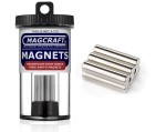 Rare-Earth Rod Magnets, 0.25 in. Diameter x 1 in. Long, 6-Count - NSN0719